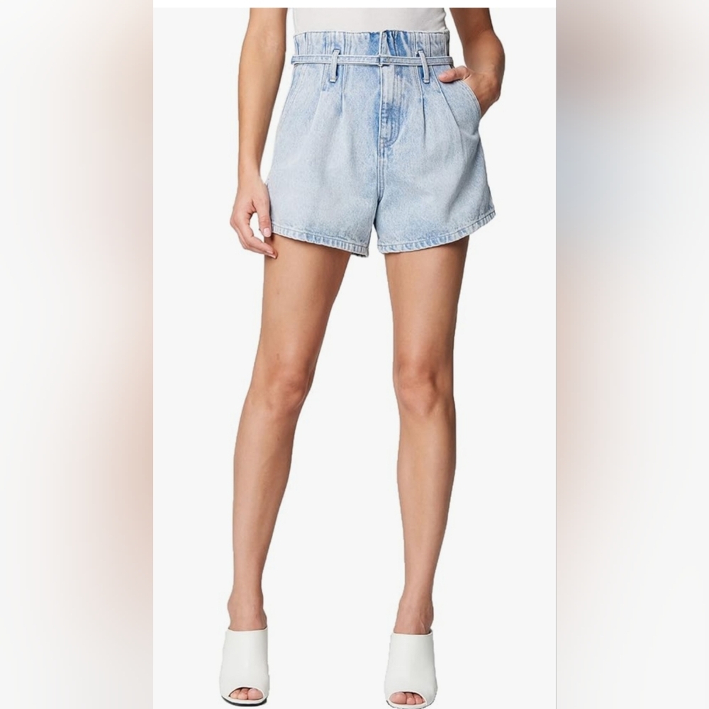 NWT Blank NYC Women’s High-Rise Belted Denim Shorts in Payback Blue Size 26